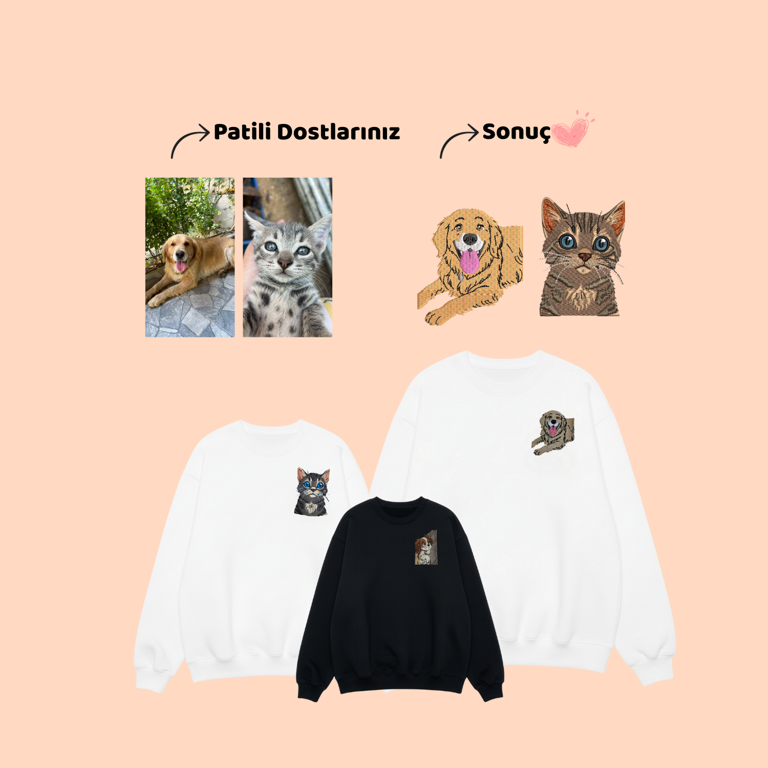 Patili Dostlarınıza Özel Yumuşacık 3 İplik Şardonlu Sweetler